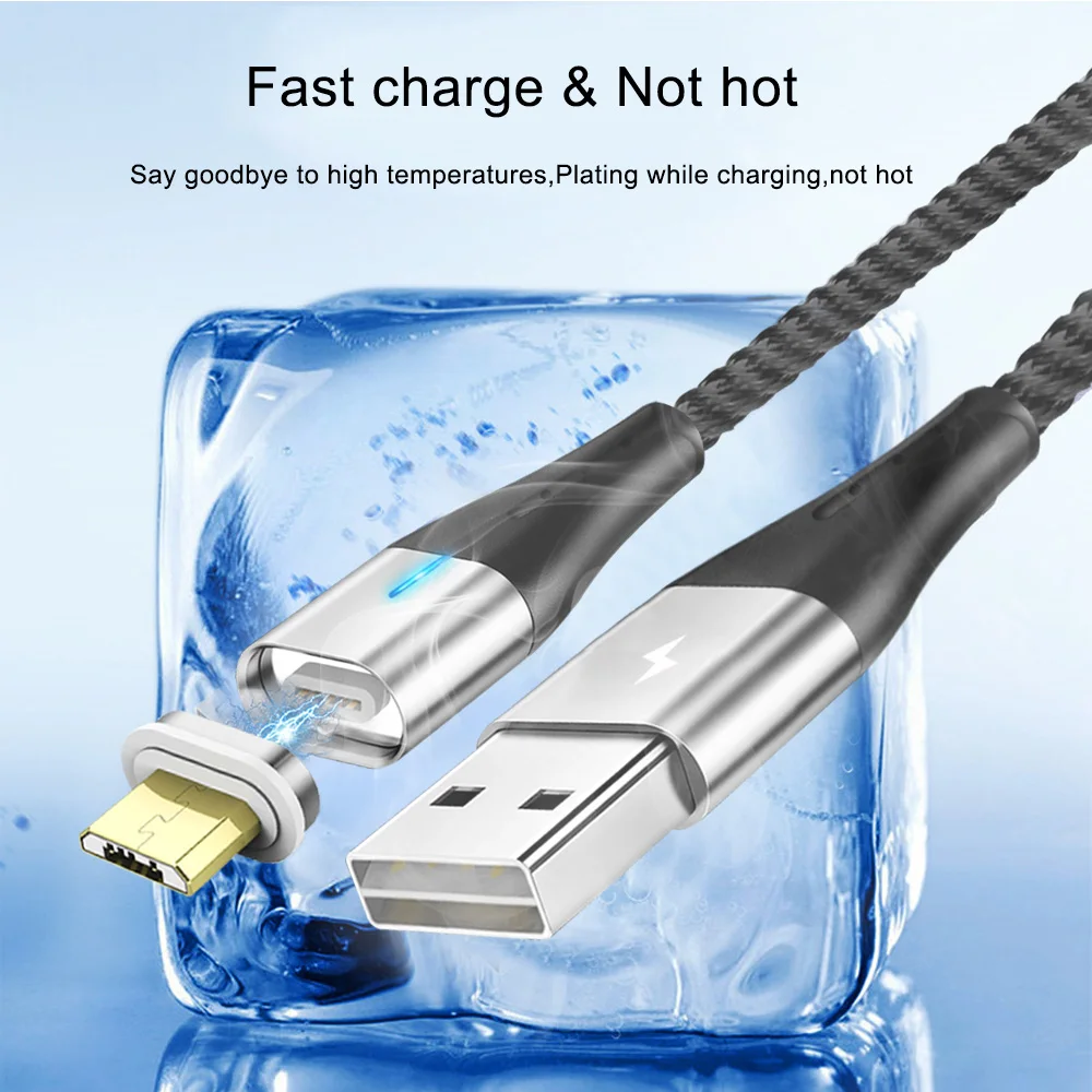 A.S двусторонний Micro USB кабель Магнитный для передачи данных iPhone Samsung S10 Тип C