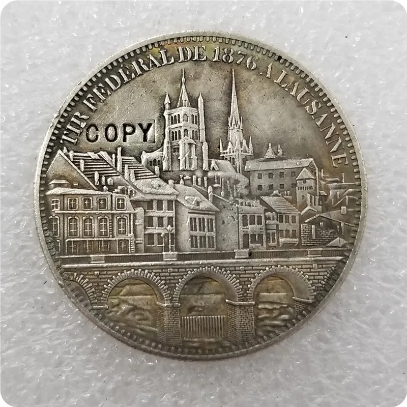 1876 Швейцария 5 Франкен съемка фестиваль копия памятных монет-копия монет медаль