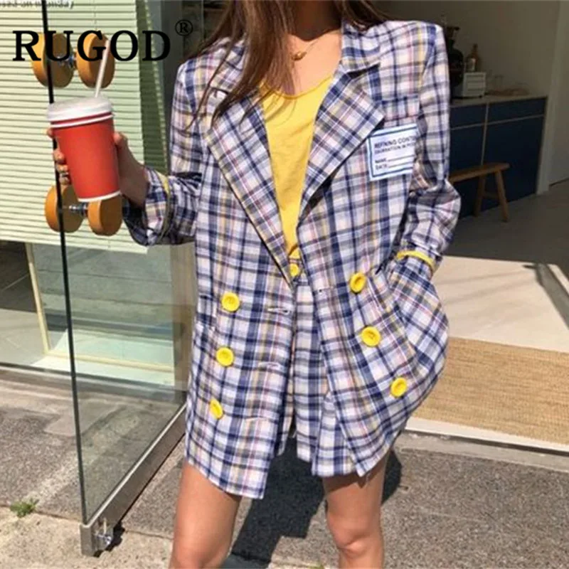 RUGOD корейский шикарный клетчатый комплект из 2 предметов шорты женский