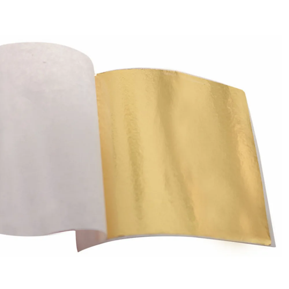 A-Gold 100 шт 9x9 см DIY крафт-бумага для творчества имитация золотого листа Серебряный Медный Лист листья листы фольги бумага для золочения ремесло украшения - Цвет: A-Gold