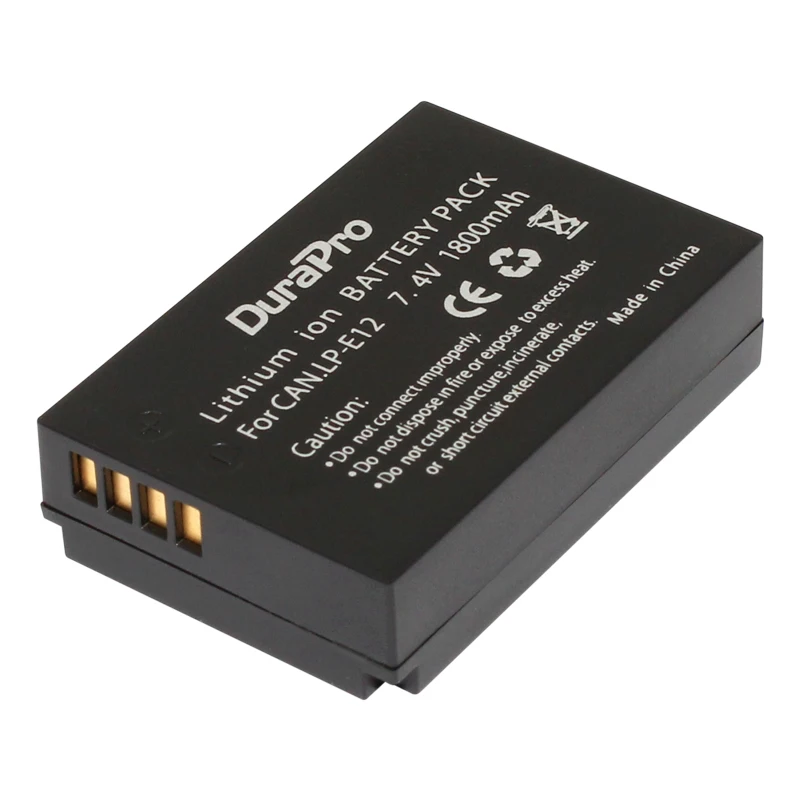 DuraPro 1 шт. LP-E12 LPE12 LP E12 батарея для камеры Bateria Batterie AKKU + USB зарядное устройство Canon M 100D