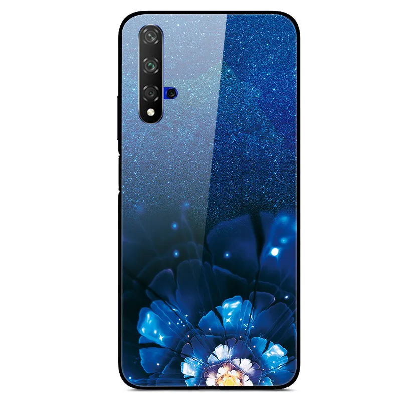 Хаки Чехол для huawei Honor 20, Жесткий Чехол из закаленного стекла с принтом, чехол для huawei Honor 20 Pro Lite Honor20 YAL-L21Cover Fundas - Цвет: Хаки