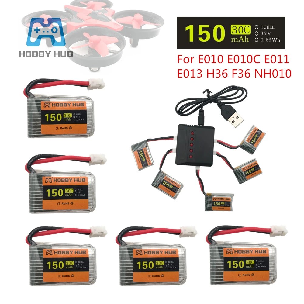 Оригинальный Hobby Hub 3 7 В 150 мАч для квадрокоптера E010 E011 E012 E013 Furibee F36 H36 RC запчасти Lipo