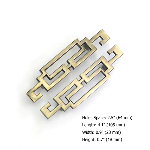 CC 64mm 6 шт антикварные бронзовые для выдвижных шкафчиков ручка для кухонного шкафа Ручка для комода оборудование для отделки мебели ручки - Цвет: CC 64mm