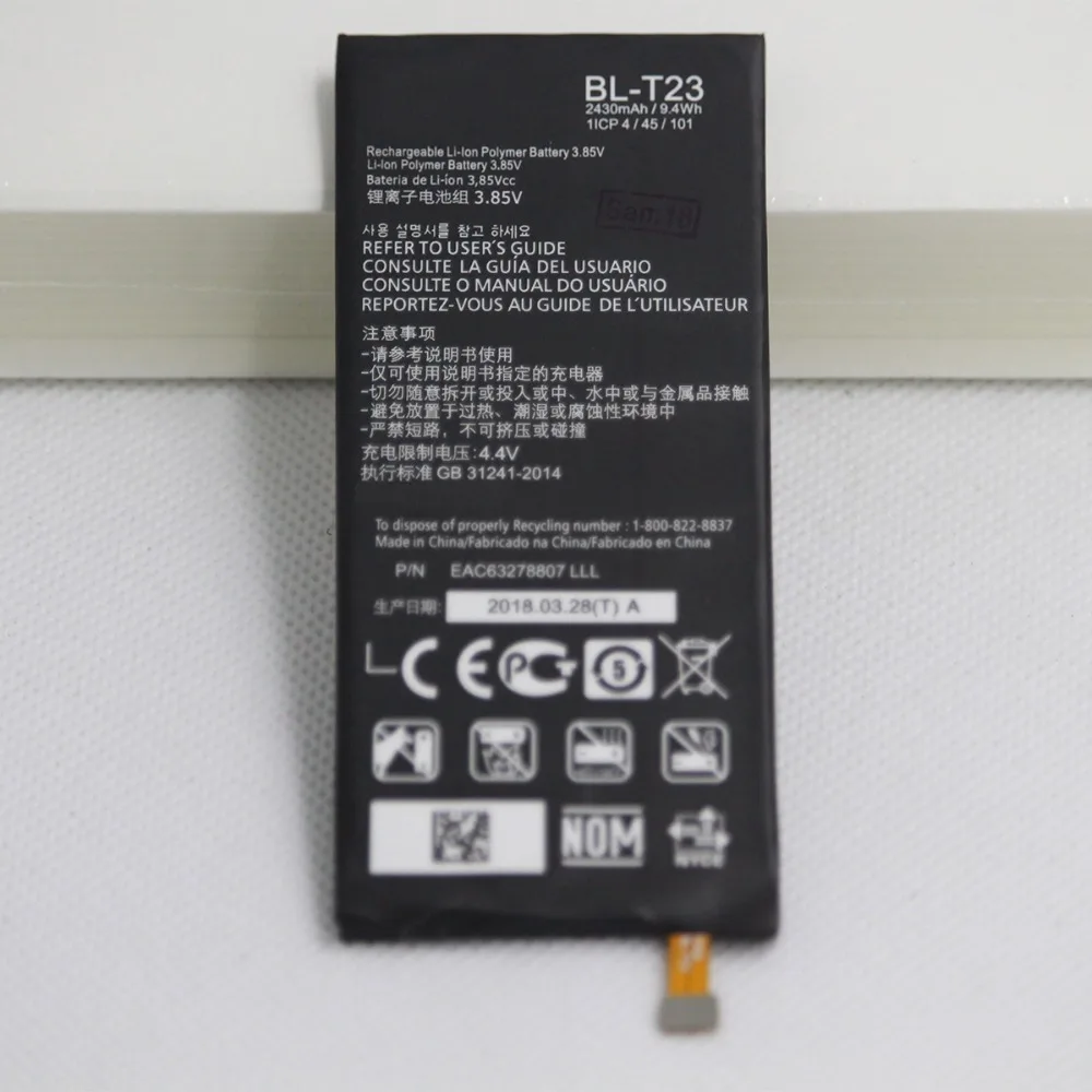 ISUNOO 10 шт./лот внутренняя батарея телефона BL T23 для LG X Cam K580 K580Y F690 K580DS 2430 мАч