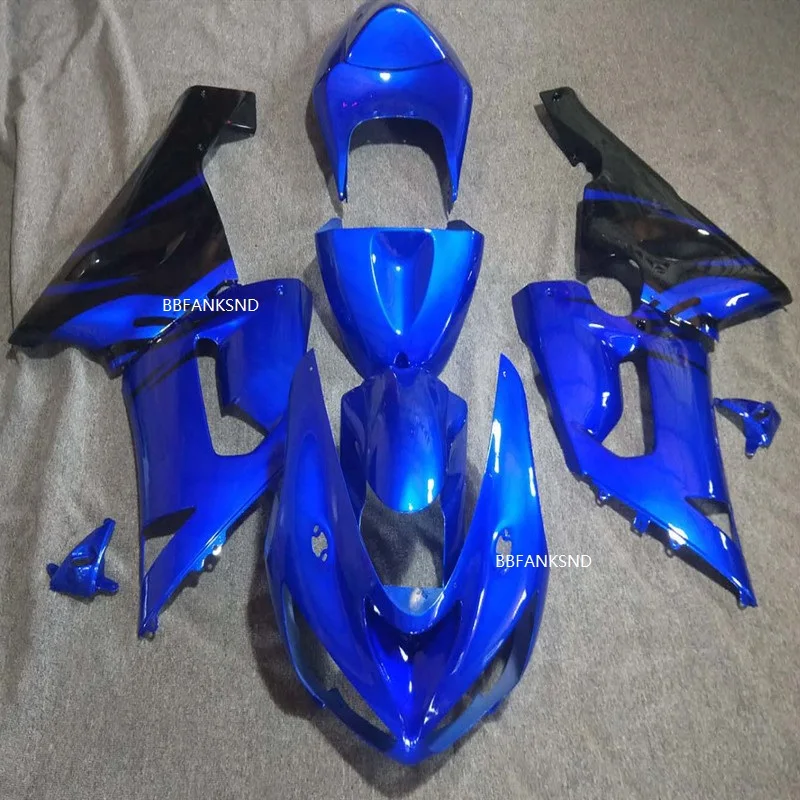 Комплекты обтекателей высокой инжекции 100% подходят для Kawasaki NINJA ZX 6R 2005 2006 черный