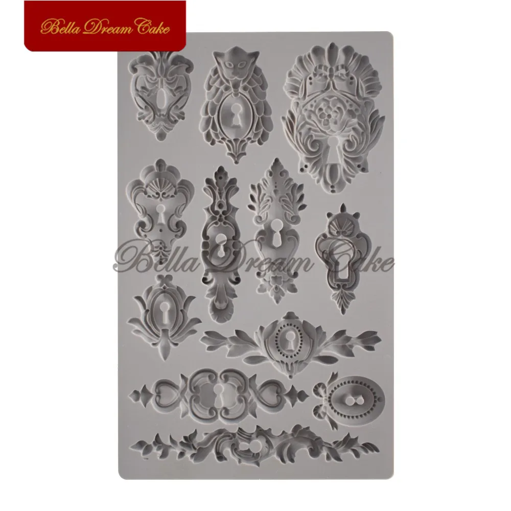 Цветочный дизайн Европейский Ключ силиконовая форма с отверстиями для выпечки