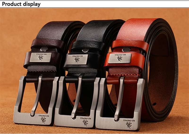 NO.ONEPAUL buckle men belt High Quality cow genuine leather luxury strap male belts for men new fashion classice vintage pin