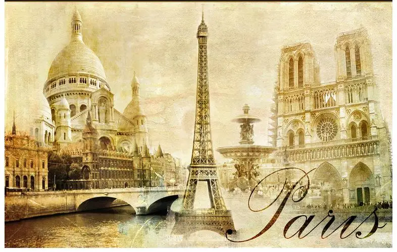 High Quality Custom 3d photo wallpaper murals European classical tower building TV wall paper living room decoration | Обустройство