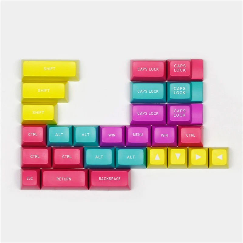 SA CMYW 27 keys MAXKEY SA CMYW keycap ABS 27 клавиш для Механическая клавиатура cherry mx - Цвет: SA CMYW 27 keys