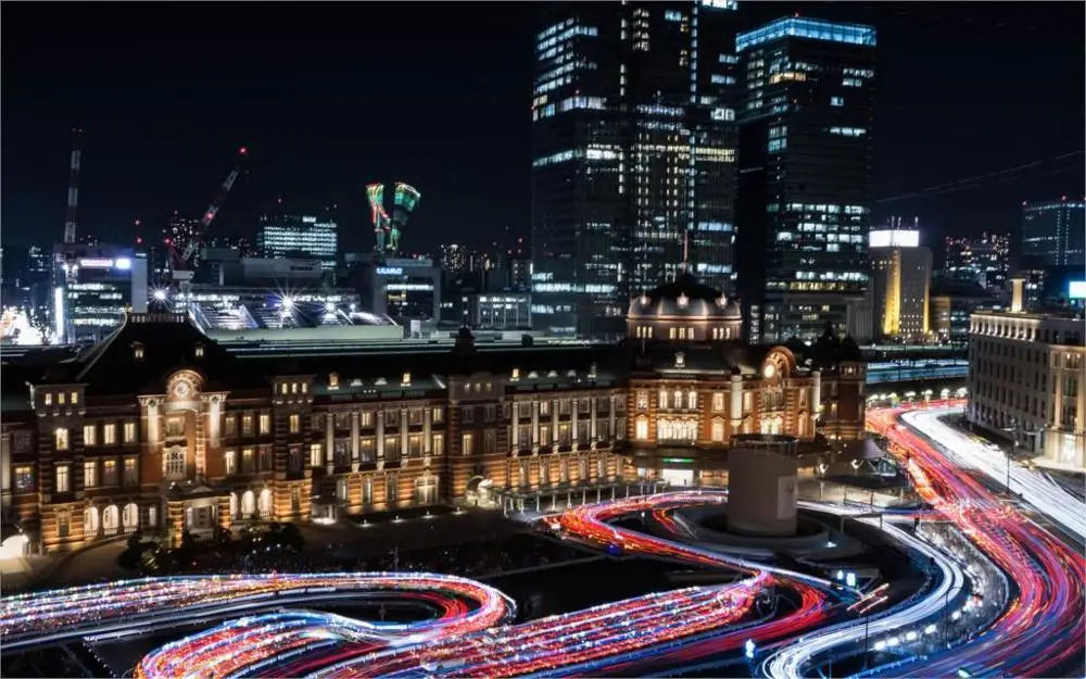 Здания небоскребы ночь Timelapse 4 размера домашний декор холст печать плаката | Дом и