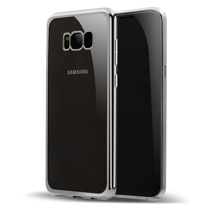 Ультратонкий с блестками ТПУ прозрачный чехол для Samsung Galaxy S8 мягкий TPU Plus S9 S10 S6 S7edge