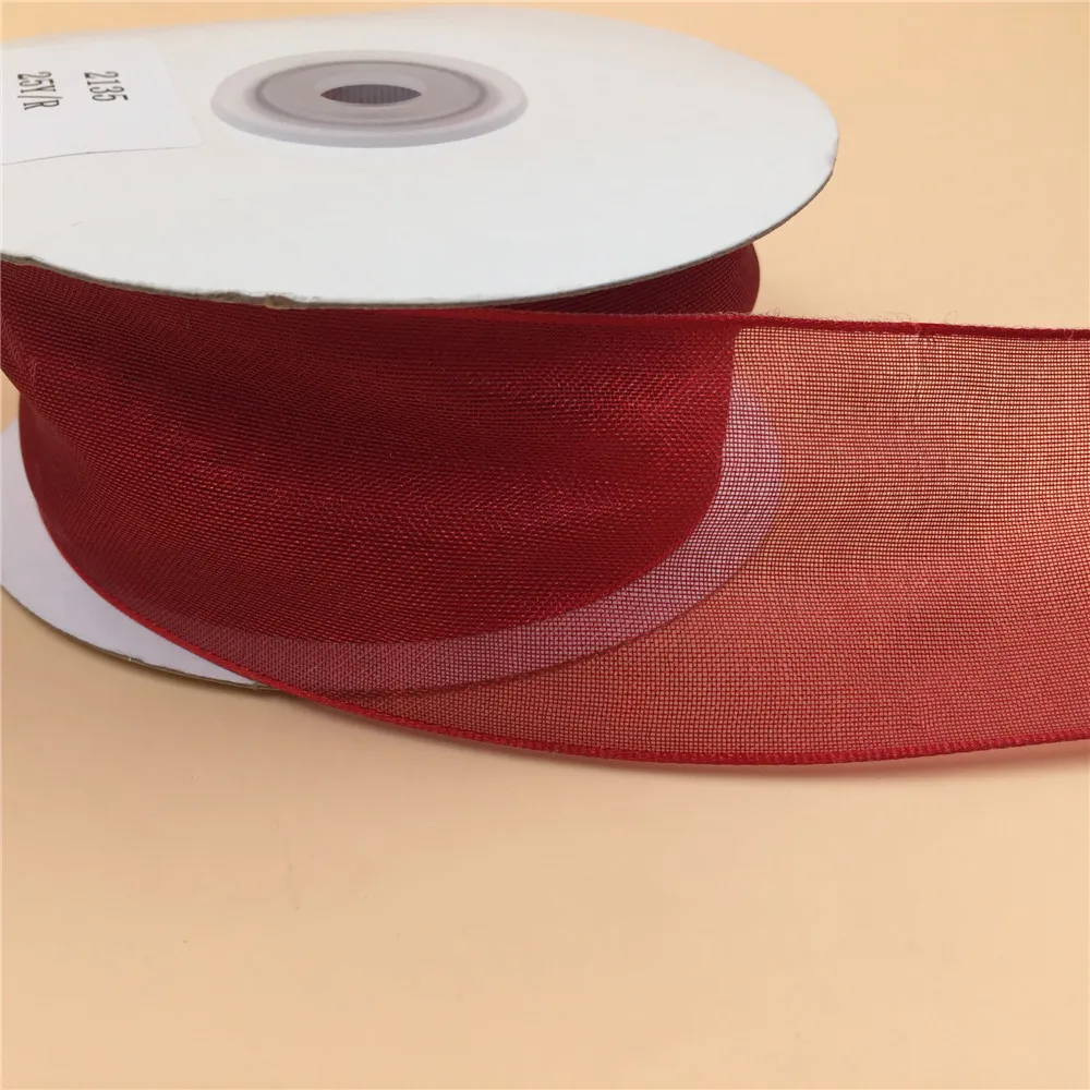 38MM X 25yards Red Wired Organza Ribbon for Gift Box Wrapping Decoration N2135 | Дом и сад