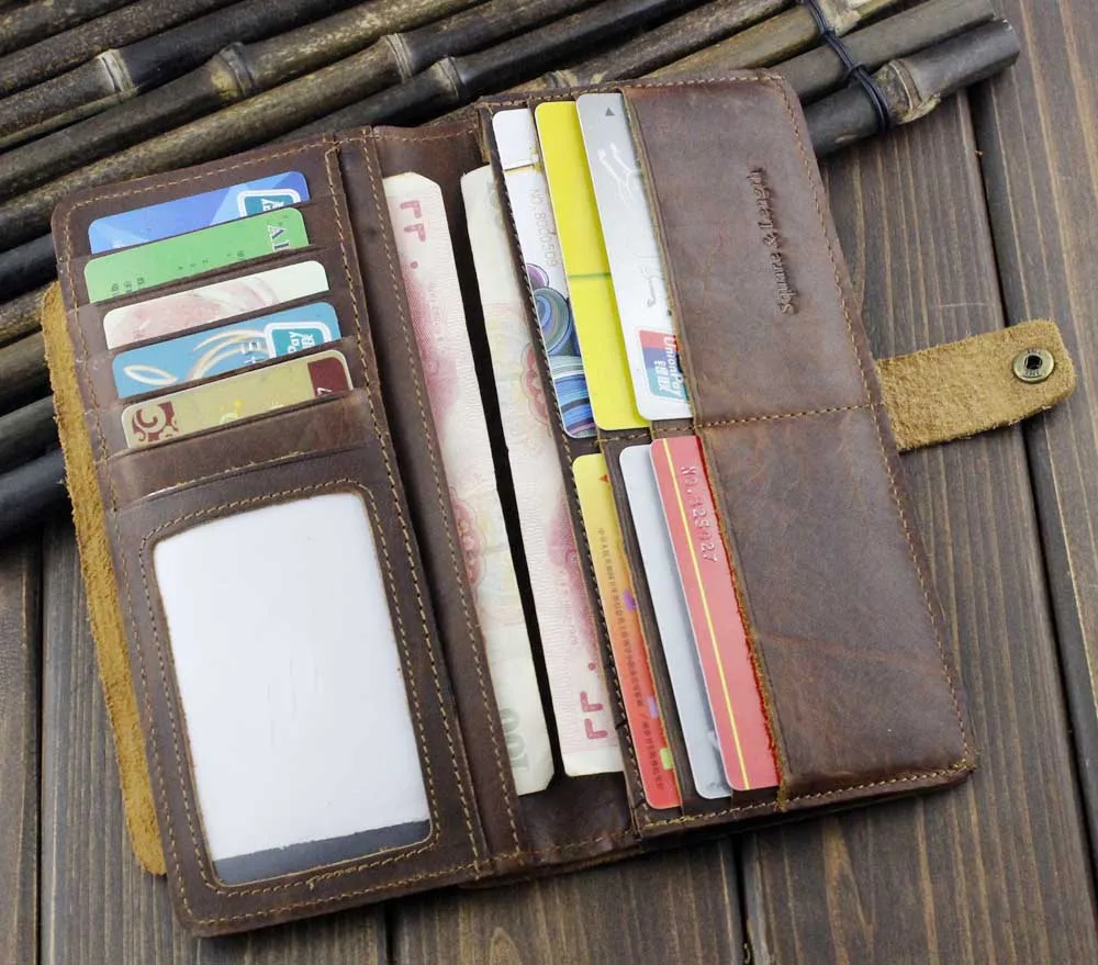 Винтажный Мужской кошелек европейские и американские кожаные кошельки модный