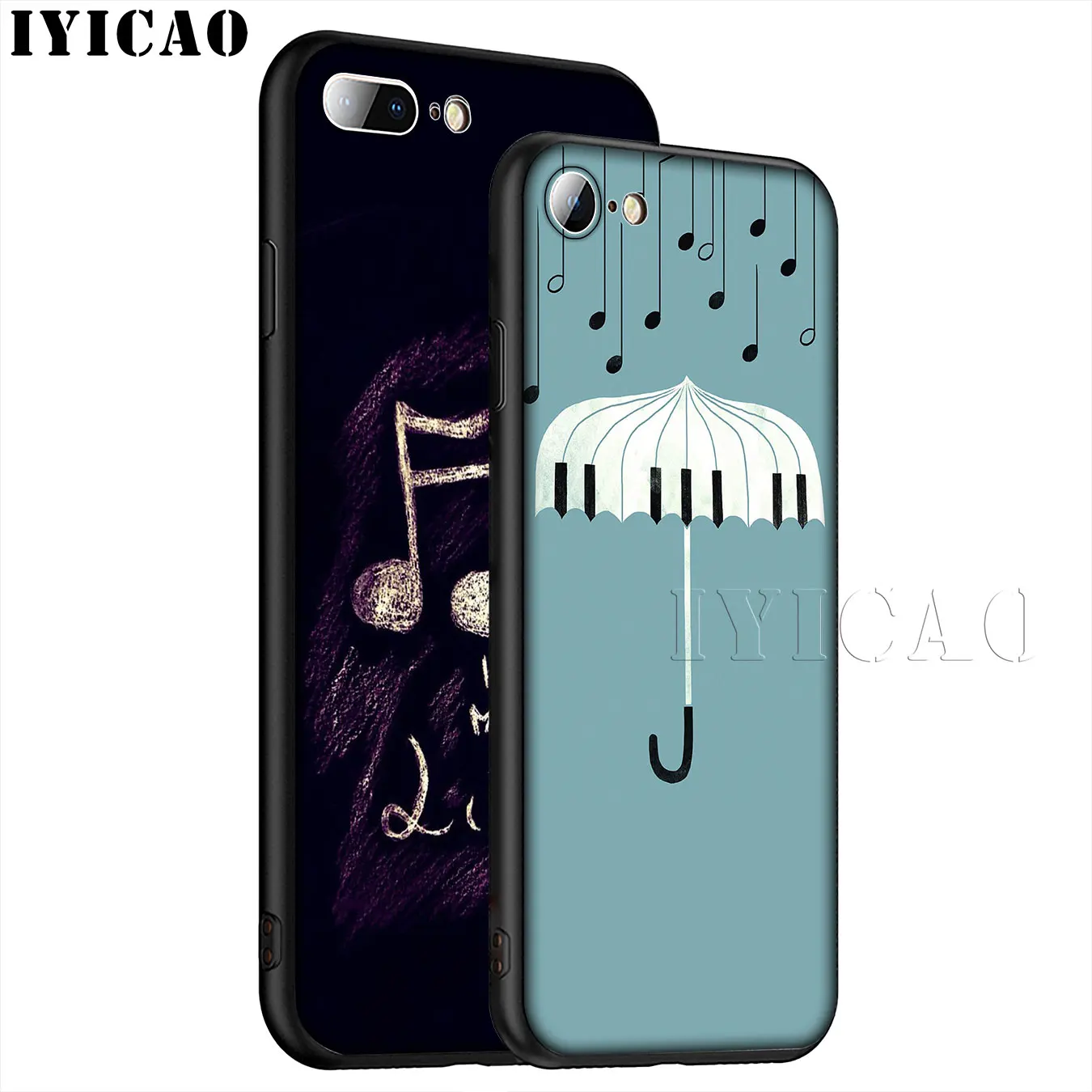 Мягкий силиконовый чехол для телефона IYICAO Love Music Note Piano Umbrella iPhone XR X XS 11 Pro Max 6 6S 7 8 Plus