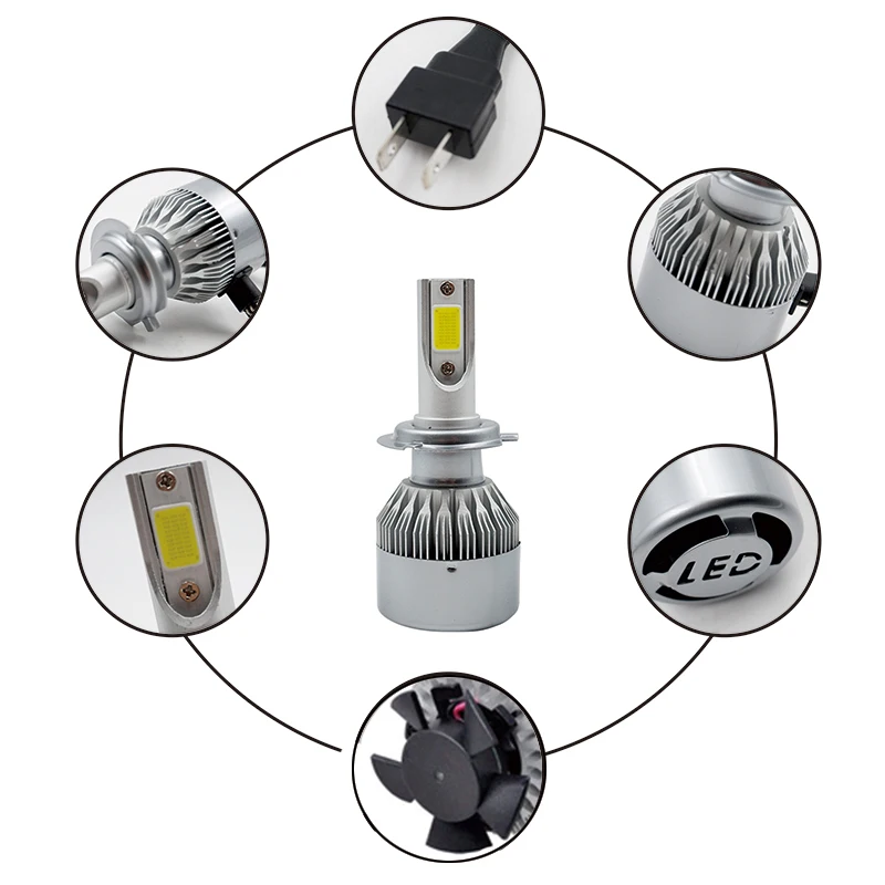 Автомобильные фары Nordson H7 H11 Светодиодный 72 Вт 9600лм H1 H3 9005/9006 комплект автомобильных ламп дальнего света светодиодный автомобильный фары лампы чистого белого цвета