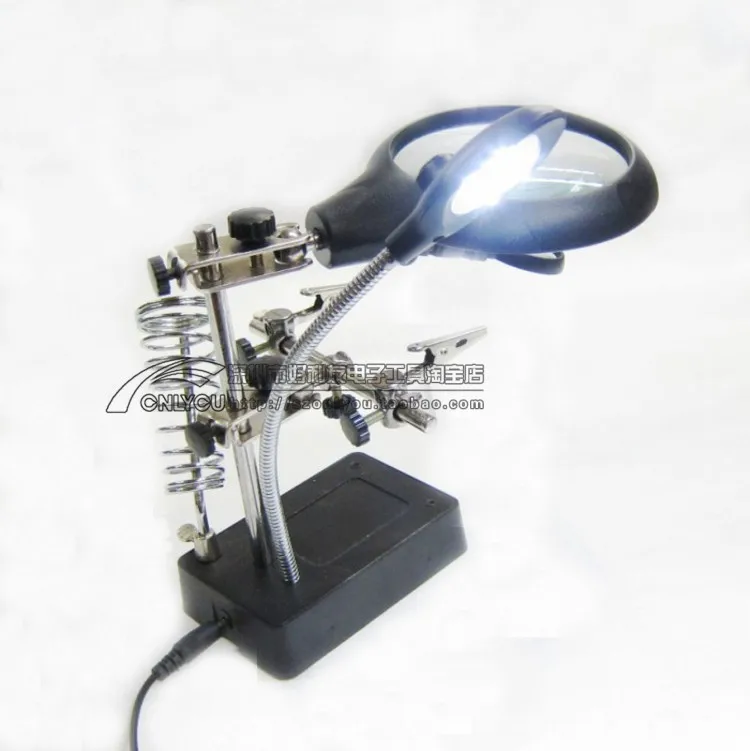 Multi-function LED soldering station Electric iron Bracket desktop lamp with magnifying glass maintenance workbench | Инструменты