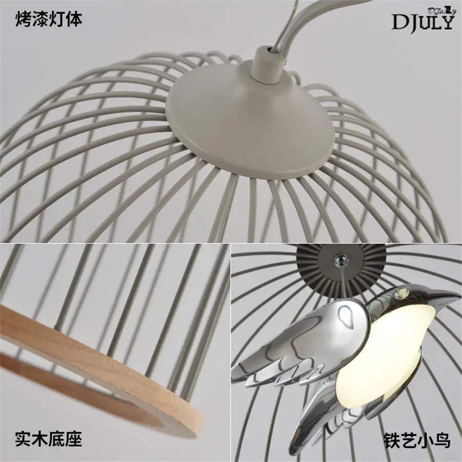 Nordic bird cage светодиодные подвесные светильники для столовой кухни подвесной