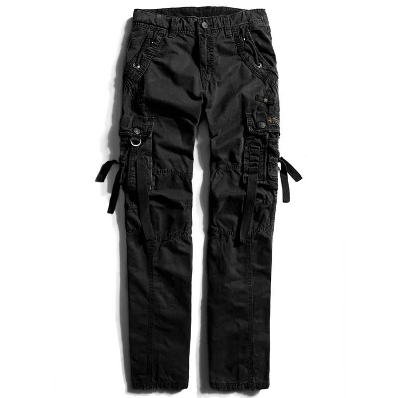 Мужские камуфляжные брюки карго летние повседневные тактические черные