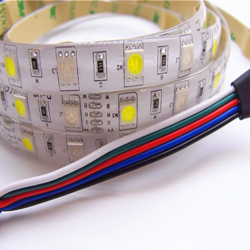 RGBW 10 мм 12 V/12 MM 24 V 5050 светодиодный полосы света Водонепроницаемый IP20/65 SMD 60 светодиодный s/M гибкая световая полоска полоски RGB+ белый/WW свет 5 м