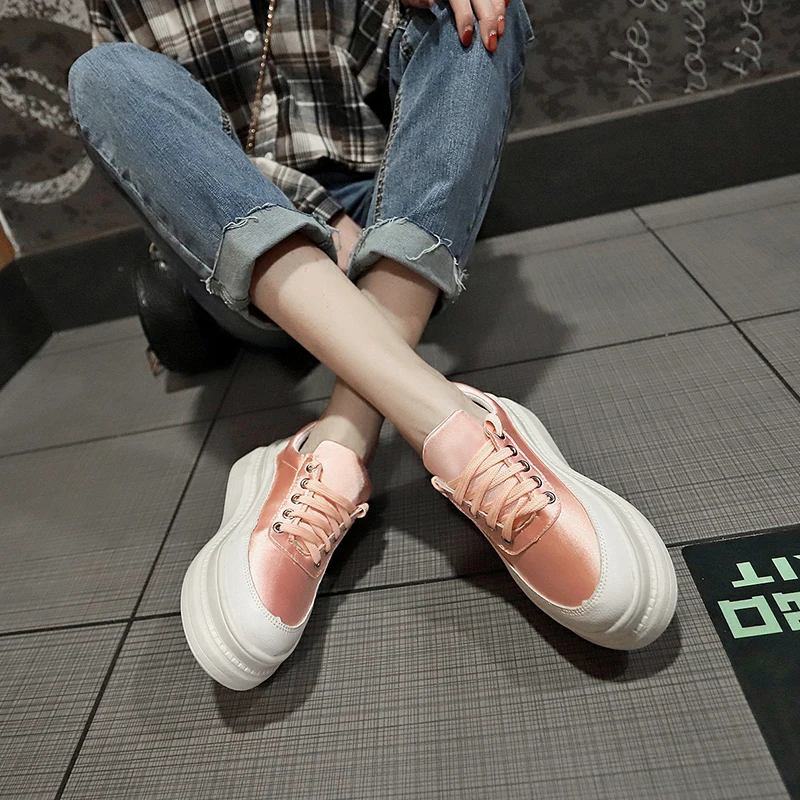 Rimocy/Осенняя Белая обувь женские легкие кроссовки для бега женская со шнуровкой