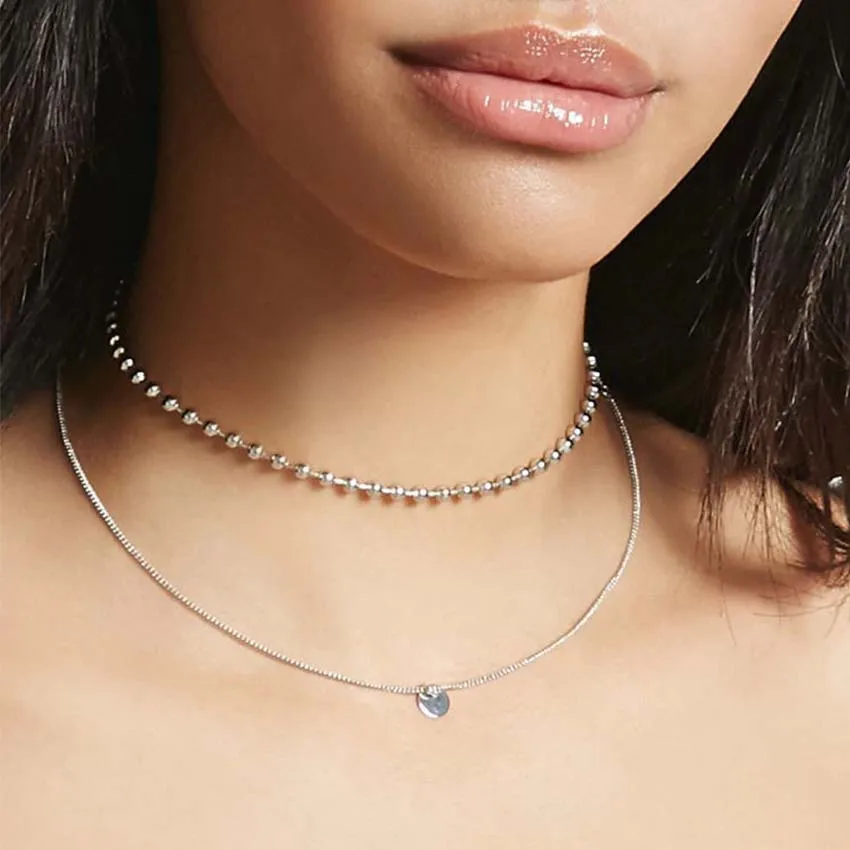 

2018 new Multi Women beads coin pendant Choker Necklace chocker Jewelry collana Bijoux Femme Joyas mujer Collier ras du cou