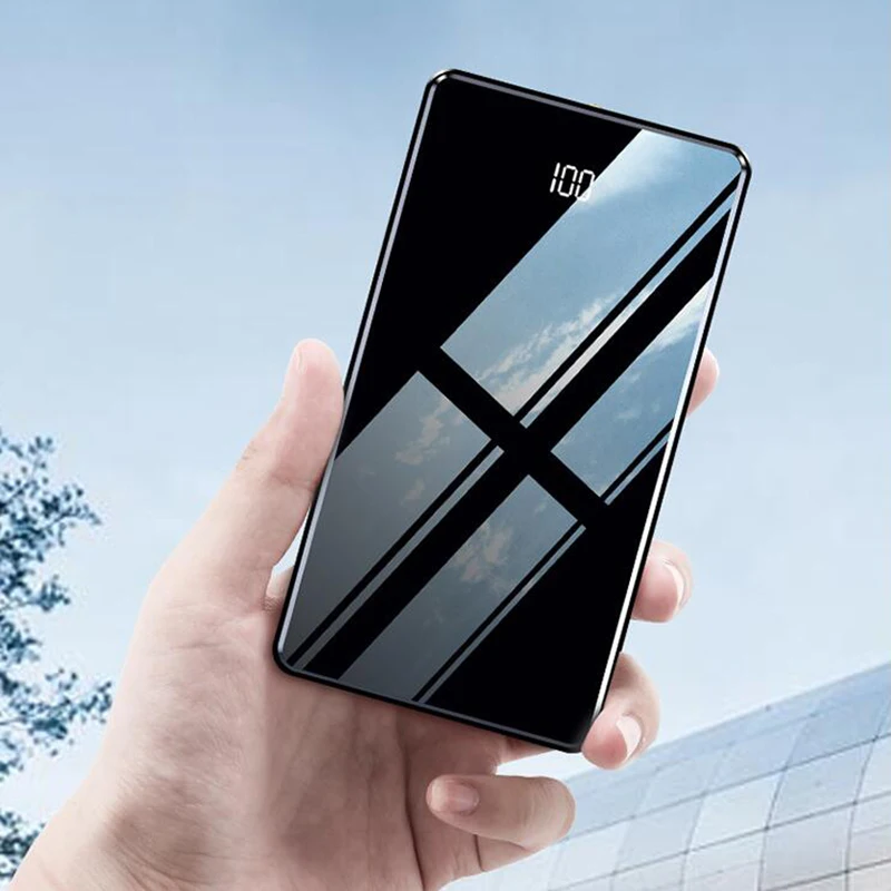 Портативное зарядное устройство PoverBank с двойным USB дисплеем для Xiaomi Samsung 20000 мАч