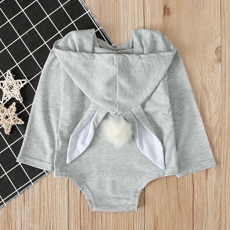 Комбинезон для мальчиков и девочек Rorychen осенний костюм с капюшоном помпонами в