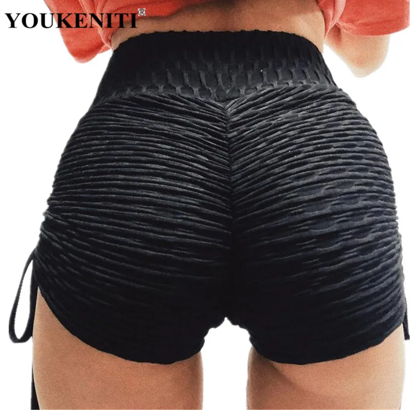 YOUKENITI 2018 новый летний Для женщин шорты Solid обмотки Йога Sexy Push Up бедра узкие Спорт
