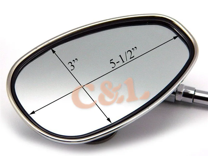 Хромированные боковые зеркала заднего вида для мотоцикла Cruiser Chopper болт 10 мм