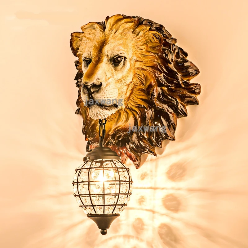 American led Animal wall lamp Modern resins Lion light industrial deco bedroom glass shade lighting staircase luminaire | Лампы и