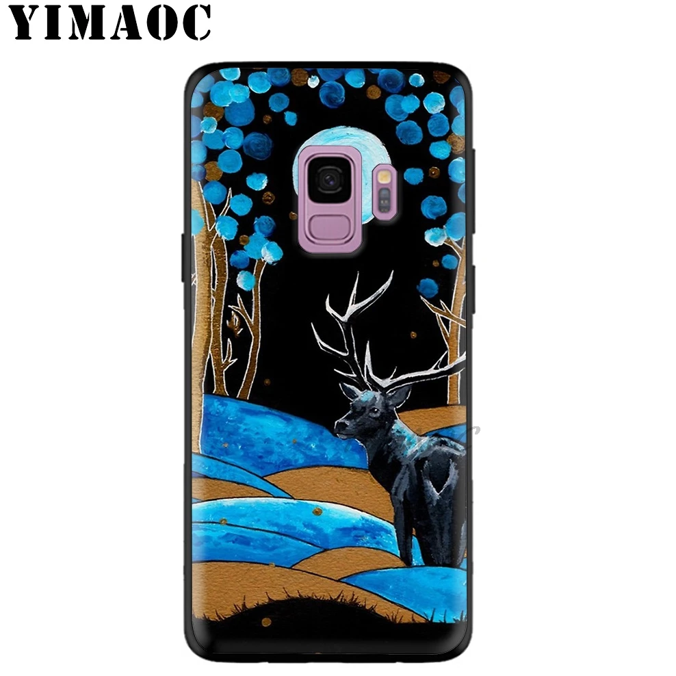 YIMAOC Duck Deer Black Soft Silicone Case for Samsung Galaxy A9 A8 A6 Plus 2018 A5 A3 2017 2016 Note 9 8 |