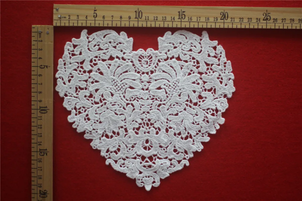 Хлопчатобумажный кружевной воротник для шитья 22 см * 20 ожерелье с белым сердечком
