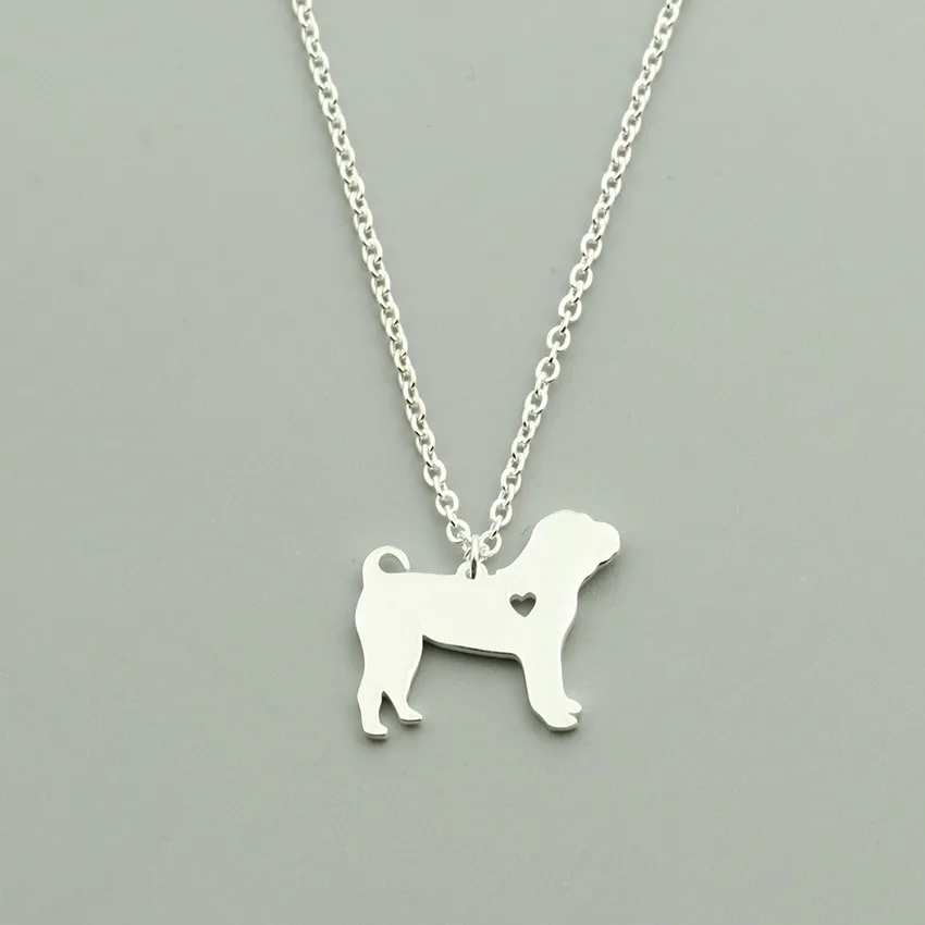 Stainless Steel Bijoux Pitbull Pendant Necklace Women Men Jewelry Gold Color Ketting Shar Pei Dog Best Friend Gifts|Ожерелья с