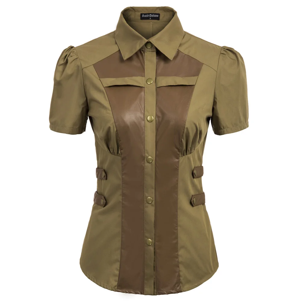 Женская рубашка в винтажном стиле Ретро стиль Офисная блузка Ренессанс стимпанк