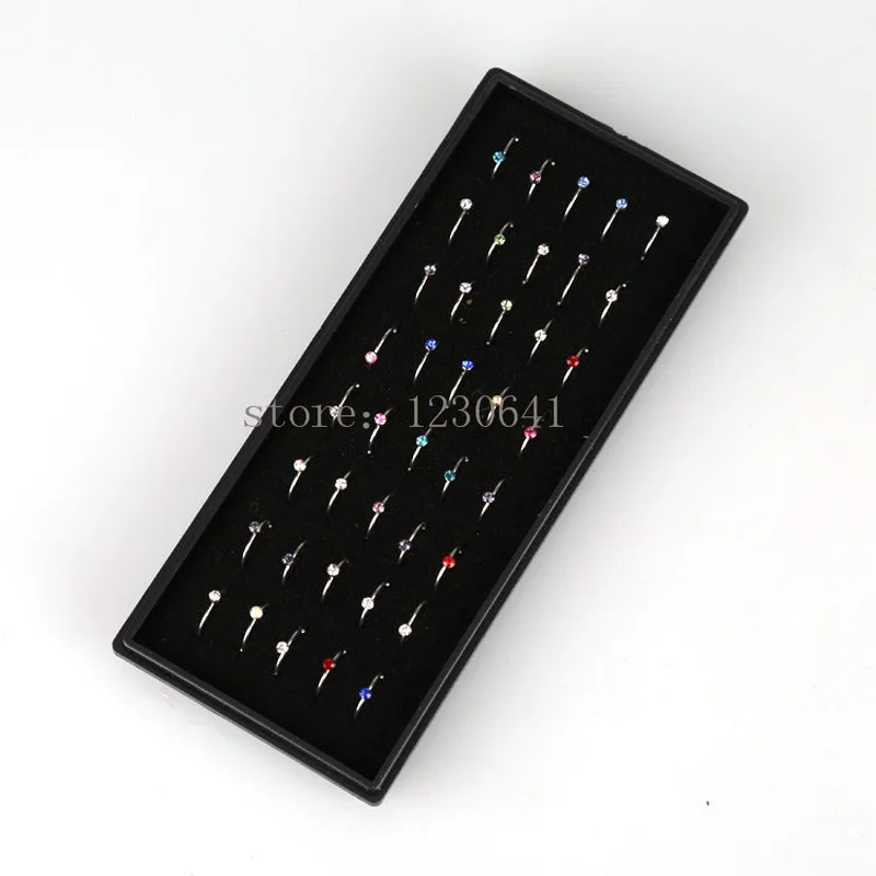 40 шт./компл. для женщин Модный с кристаллами со стразами колье в нос кольцо ложная