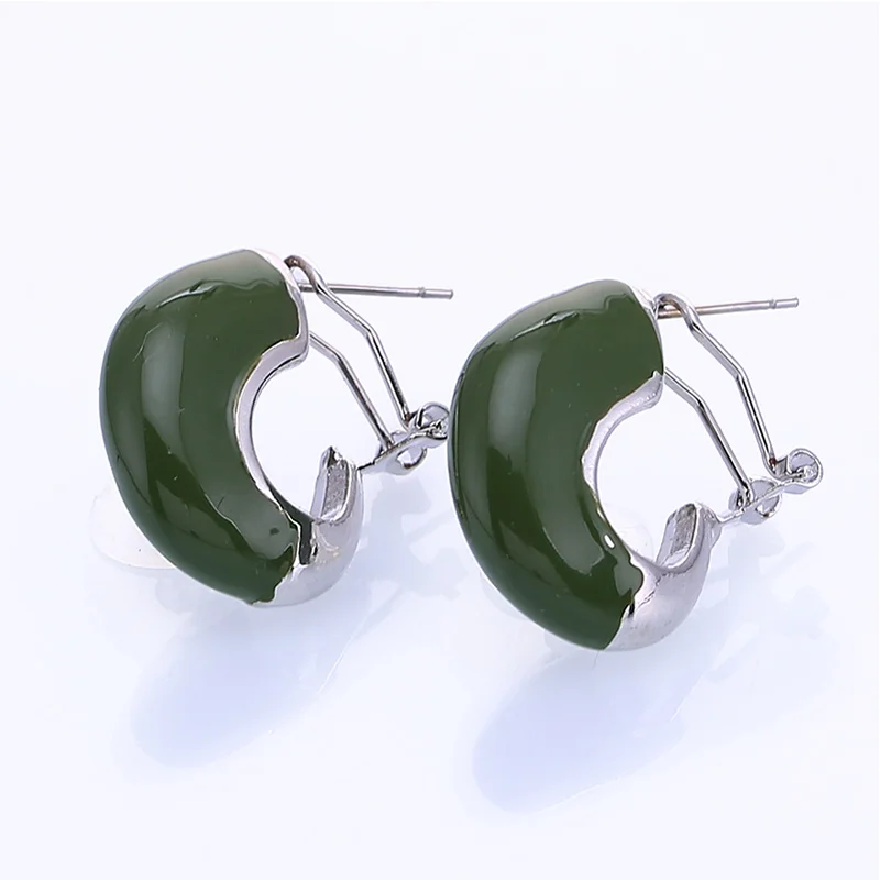 E1022 Army Green Sehuoran Oorbellen, Модные Ювелирные серьги-гвоздики для женщин, трендовые масляные серьги, богемные серьги из цинкового сплава, массивные серьги - Окраска металла: E1022 Army Green