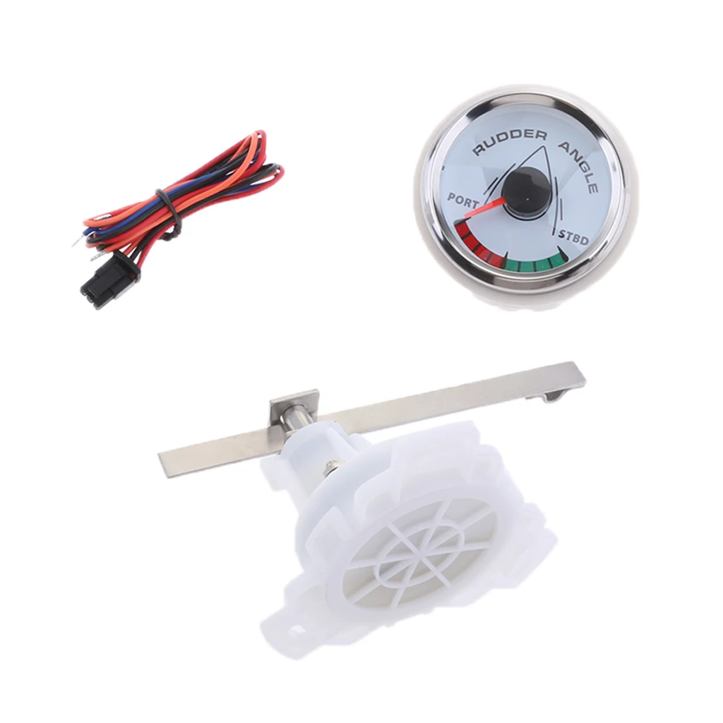 

9-32V 52mm 2'' Rudder Angle Gauge 0-190ohm with Sensor for Marine Boat IP67 waterproof Dust-Proof Grade