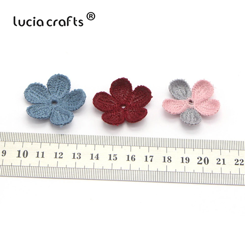 Lucia Craft 10/13 шт. 35 мм шерстяные цветы для шитья нашивки декора материалы ручной