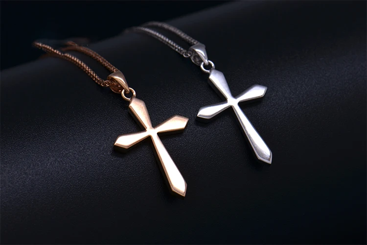 Boraizy Holy 18k чисто золотой очаровательный крестик кулон розовое желтое белое AU750