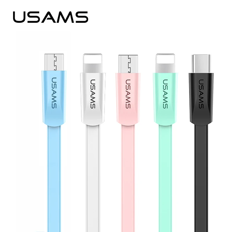 USAMS USB кабель для iPhone type C Microusb зарядное устройство для передачи данных Зарядка Micro USB кабель для Android кабели для мобильных телефонов шнур