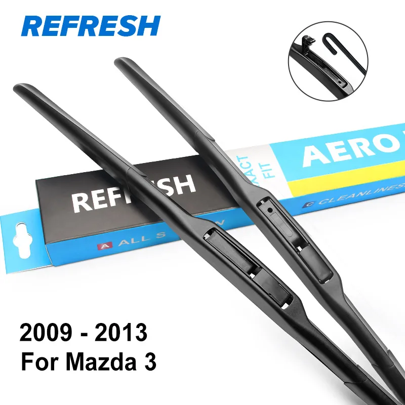 REFRESH Щетки стеклоочистителя для модели Mazda 3 Europe Fit Side Pin / Hook Arms Модельный год с 2003 по год - Цвет: 2009 - 2013