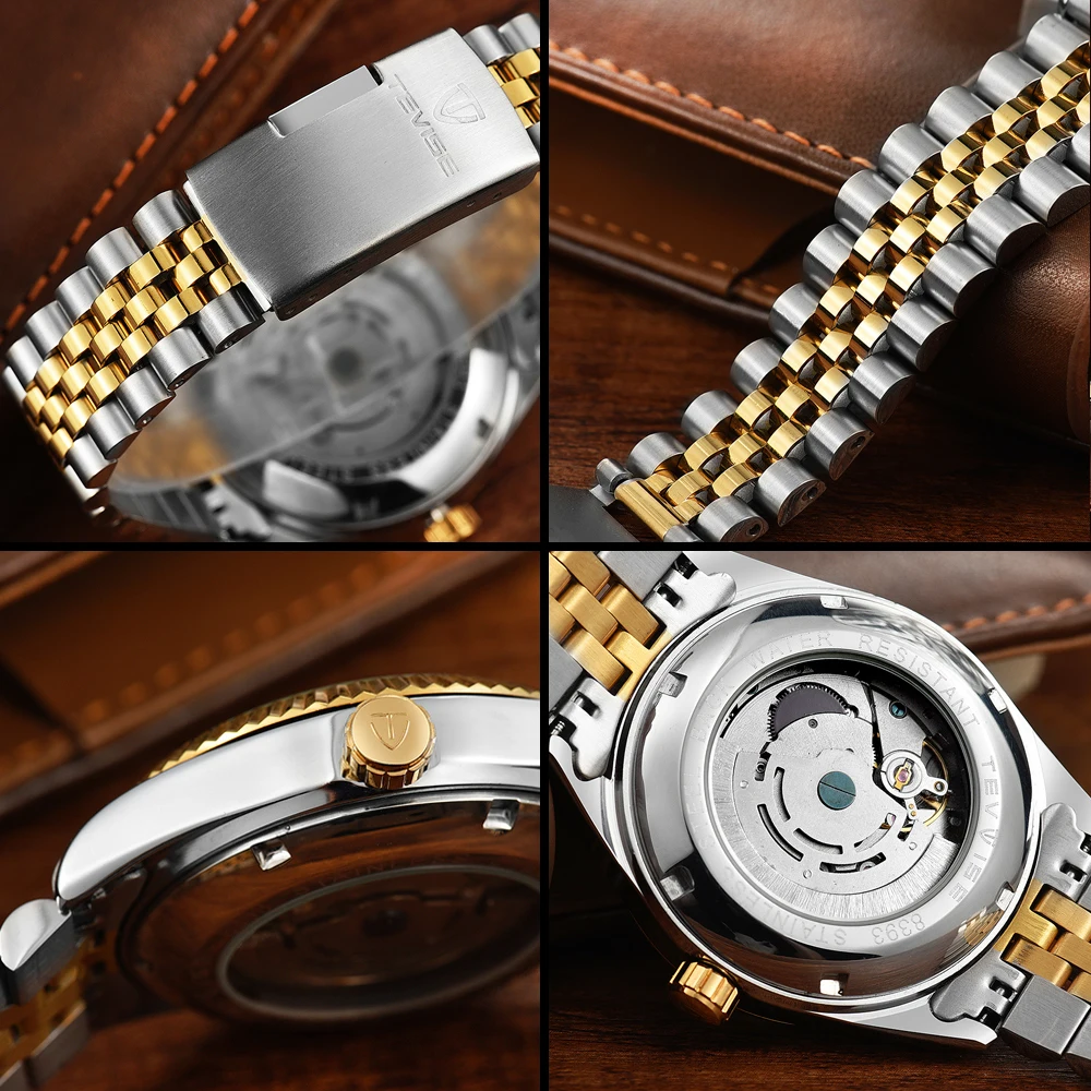 

Tevise Business Men's Watch Men's Automatic Mechanical Watch Stainless Steel Date Waterproof Casual Watch Relogio Masculino