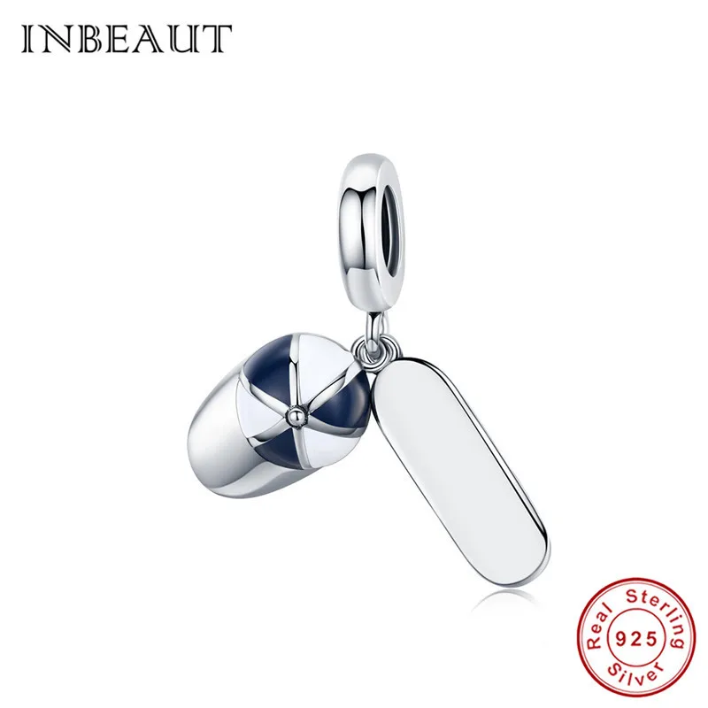 INBEAUT 925 пробы серебро Луна солнце перо хвост русалки лодка талисманы Звезда Сердце ключ чучело Unicron птица бусины - Окраска металла: sd1263-5