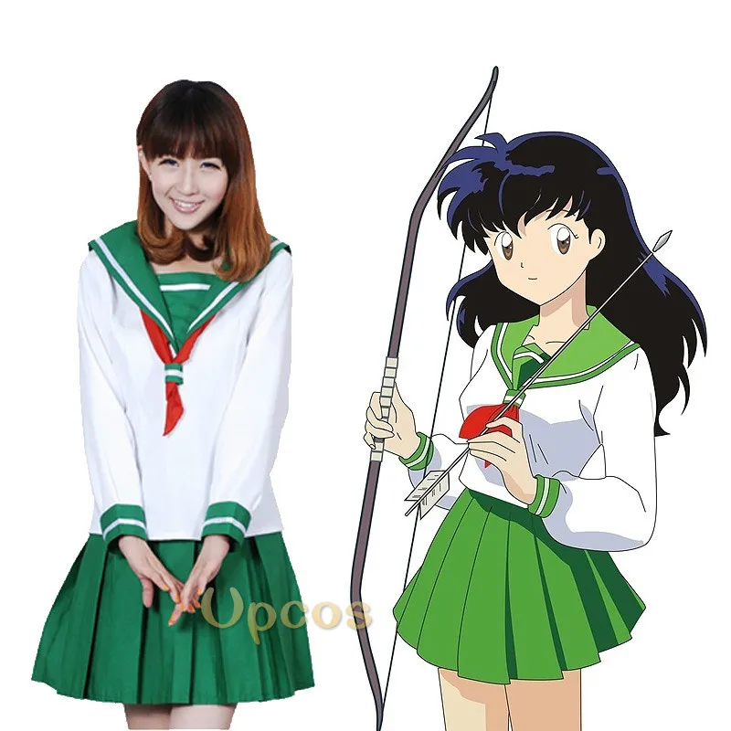 

Anime Inuyasha Higurashi Kagome Cosplay Costume School JK Uniform Dress