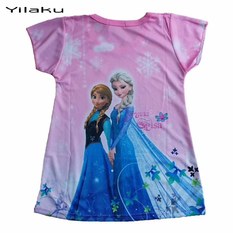 Yilaku Пижамный комплект с рисунком из мультика Обувь для девочек Рубашка с короткими рукавами принцесса печати милые пижамы Пижама для младенцев