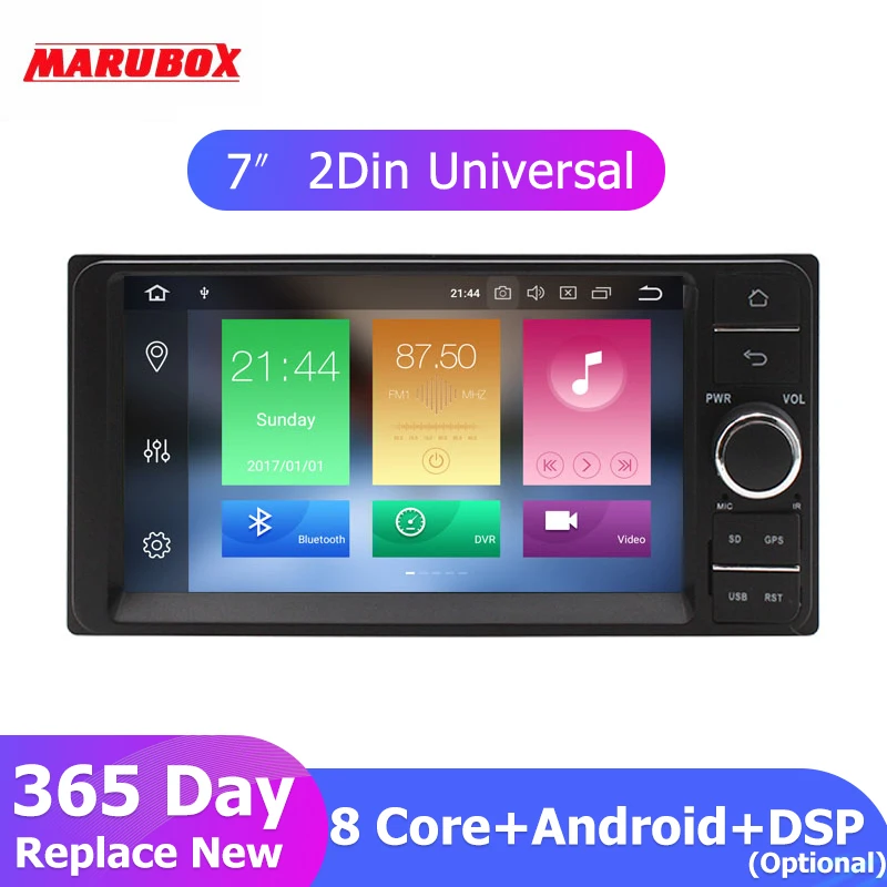 MARUBOX 7A701PX5, Универсальная магнитола на андройде 9.0,Автомобильный мультимедийный плеер для Toyota, 8 ядер,Штатное головное устройство,Оперативная 4GB,Встроенная 64GB,Радио чип TEF6686,навигация,BlueTooth