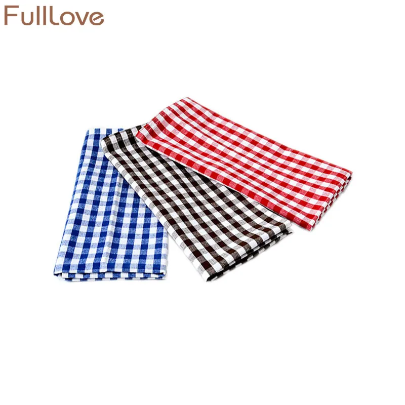 FullLove 60*40 см 3 шт./компл. клетчатые салфетки для стола из хлопка красное тряпичное