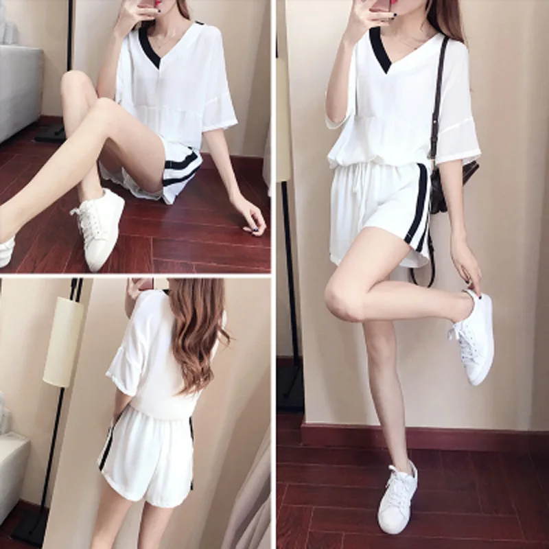 Спортивный костюм женский Лето 2019 Новая мода Корейская версия свободная