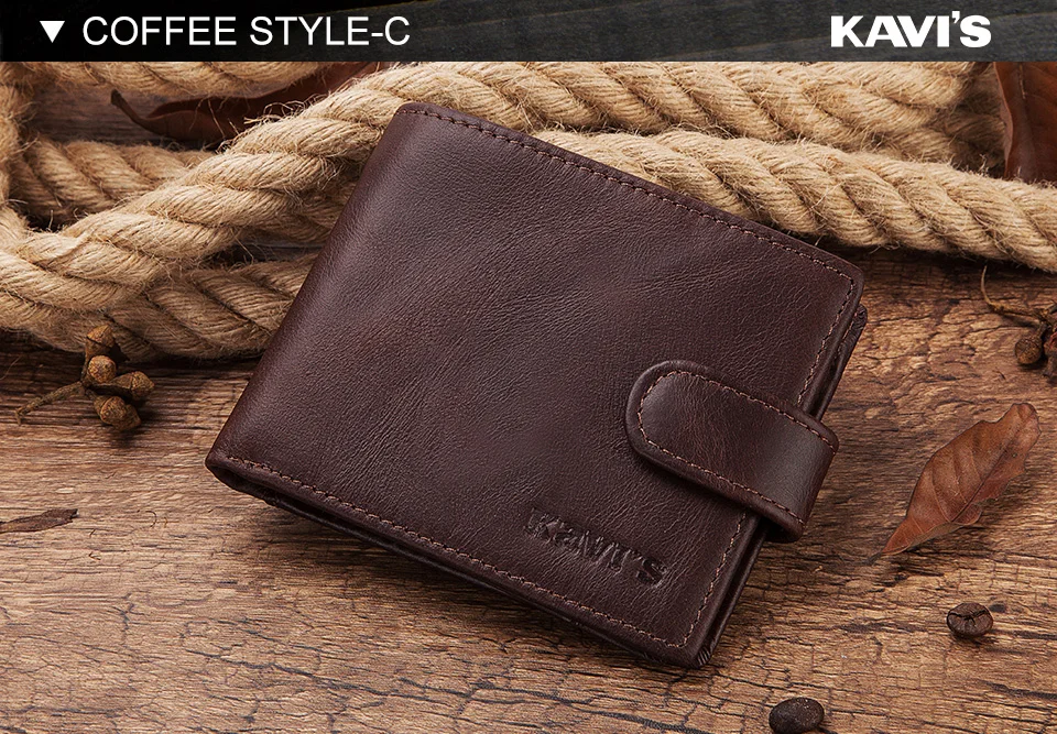 Кошелек KAVIS из натуральной кожи, мужской кошелек для монет, мужской портфель Cuzdan, мужской кошелек, Маленький модный мини-держатель для карт, мини